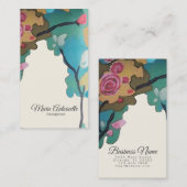 Carte De Visite Fleurs en aquarelles OPTIONS PAPIER & TAILLE - (Devant / Derrière)