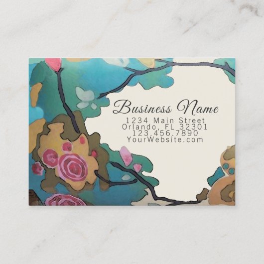 Carte De Visite Fleurs en aquarelles OPTIONS PAPIER & TAILLE -Larg (Dos)