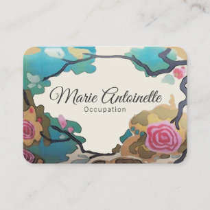 Carte De Visite Fleurs en aquarelles OPTIONS PAPIER & TAILLE -Larg