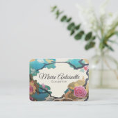 Carte De Visite Fleurs en aquarelles OPTIONS PAPIER & TAILLE -Larg (Debout devant)