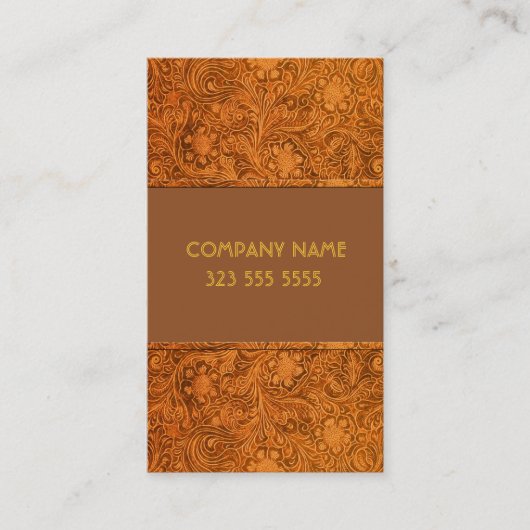 Carte De Visite Fleurs en cuir Brown - Modèle (Devant)