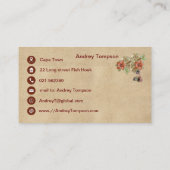 Carte De Visite Fleurs en cuir sur sertisseuse en daim crème Entre (Dos)