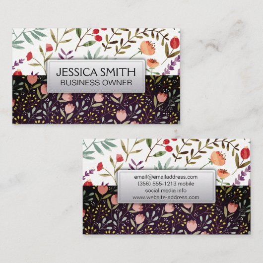 Carte De Visite Fleurs en fleurs (Devant / Derrière)
