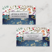 Carte De Visite Fleurs en fleurs | Fleurs Bleues Sauvages (Devant / Derrière)