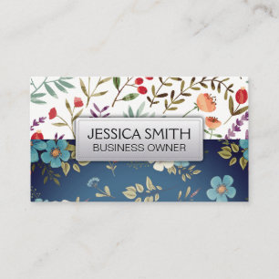 Carte De Visite Fleurs en fleurs   Fleurs Bleues Sauvages