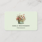 Carte De Visite Fleurs en Pot Cozy Shabby Mignon Fleuriste (Devant)