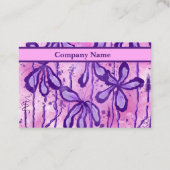 Carte De Visite Fleurs encrées rose et violet (Dos)