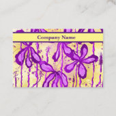 Carte De Visite Fleurs encrées violet jaune (Dos)