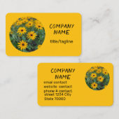 Carte De Visite fleurs ensoleillées jaune vif (Devant / Derrière)