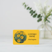 Carte De Visite fleurs ensoleillées jaune vif (Debout devant)