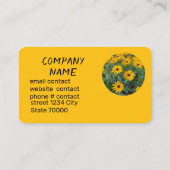 Carte De Visite fleurs ensoleillées jaune vif (Dos)