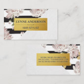 Carte De Visite Fleurs et bandes (Devant / Derrière)