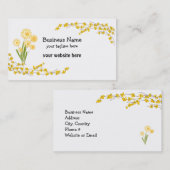 Carte De Visite Fleurs et Blossoms Jaune Doré (Devant / Derrière)