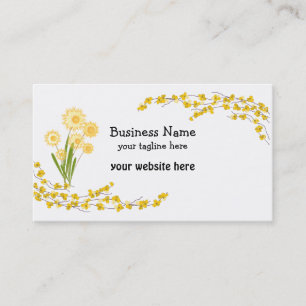 Carte De Visite Fleurs et Blossoms Jaune Doré