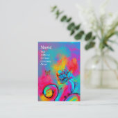 Carte De Visite FLEURS ET BOUTEILLES BLANCS bleu rose jaune (Debout devant)