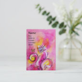 Carte De Visite FLEURS ET BUTTERFLIS BLANCS jaune rose violet (Debout devant)