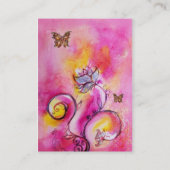 Carte De Visite FLEURS ET BUTTERFLIS BLANCS jaune rose violet (Dos)