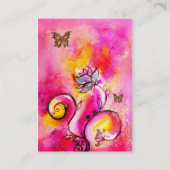 Carte De Visite FLEURS ET BUTTERFLIS BLANCS jaune rose violet (Dos)