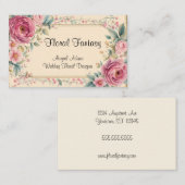 Carte De Visite Fleurs et cadre à l'ancienne (Devant / Derrière)