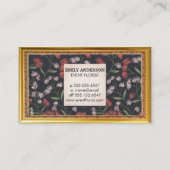 Carte De Visite Fleurs et décorations Feuilles | Cadre antique (Dos)