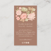 Carte De Visite Fleurs et feuillage dessinés à la main dans un sty (Dos)