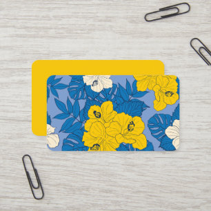 Carte De Visite Fleurs et feuilles d'Hibiscus
