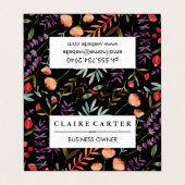Carte De Visite Fleurs et Feuilles  en fleurs Motif (Extérieur déplié)