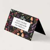 Carte De Visite Fleurs et Feuilles  en fleurs Motif (Dos)