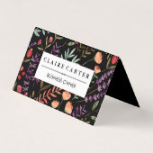 Carte De Visite Fleurs et Feuilles  en fleurs Motif (Devant)