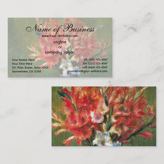 Carte De Visite Fleurs et fruits de Renoir (Devant / Derrière)