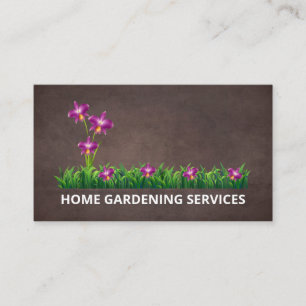 Carte De Visite Fleurs et herbe   Services de jardinage