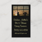 Carte De Visite Fleurs et mignons à la maison et assis pour animau (Devant)