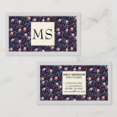 Carte De Visite Fleurs et Motif décoratifs Feuille (Devant / Derrière)