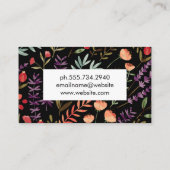 Carte De Visite Fleurs et Motif décoratifs Feuille (Dos)