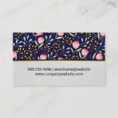 Carte De Visite Fleurs et Motif décoratifs Feuille (Dos)
