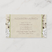 Carte De Visite Fleurs et oiseaux de style mignons dessinés à la m (Dos)