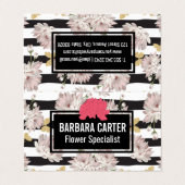 Carte De Visite Fleurs et papillons de Parties scintillant (Extérieur déplié)