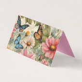 Carte De Visite Fleurs Et Papillons Oeuvre D'Art (Dos)