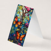 Carte De Visite Fleurs et papillons Plier Signet Signet (Dos)