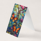 Carte De Visite Fleurs et papillons Plier Signet Signet (Devant)