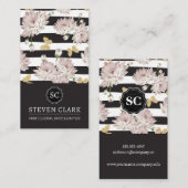 Carte De Visite Fleurs et papillons | Réparti (Devant / Derrière)