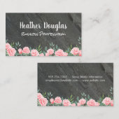 Carte De Visite Fleurs et pierre de granit (Devant / Derrière)