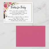Carte De Visite Fleurs et plumes Baby shower Carnet d'insertion (Devant / Derrière)