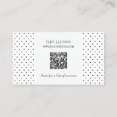 Carte De Visite Fleurs et pois avec code QR (Dos)