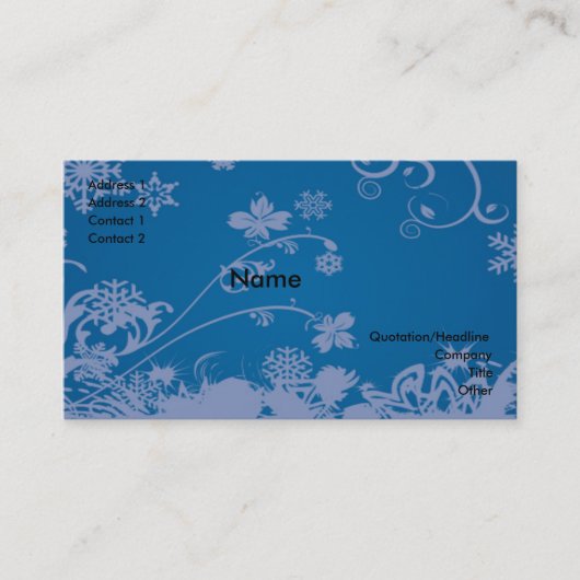Carte De Visite Fleurs et torrents (Devant)