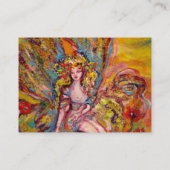 Carte De Visite FLEURS FAIRY, Imaginaire IRIS PINK Bleu Étincelles (Dos)