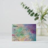 Carte De Visite FLEURS FAIRY, Imaginaire IRIS PINK Bleu Étincelles (Debout devant)