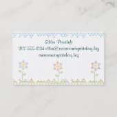 Carte De Visite Fleurs faites sur commande de broderie de point de (Dos)