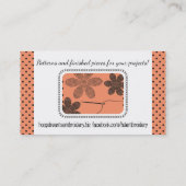 Carte De Visite Fleurs faites sur commande de broderie de point de (Dos)