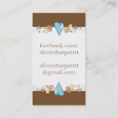 Carte De Visite Fleurs faites sur commande de coeurs de cercle de (Dos)